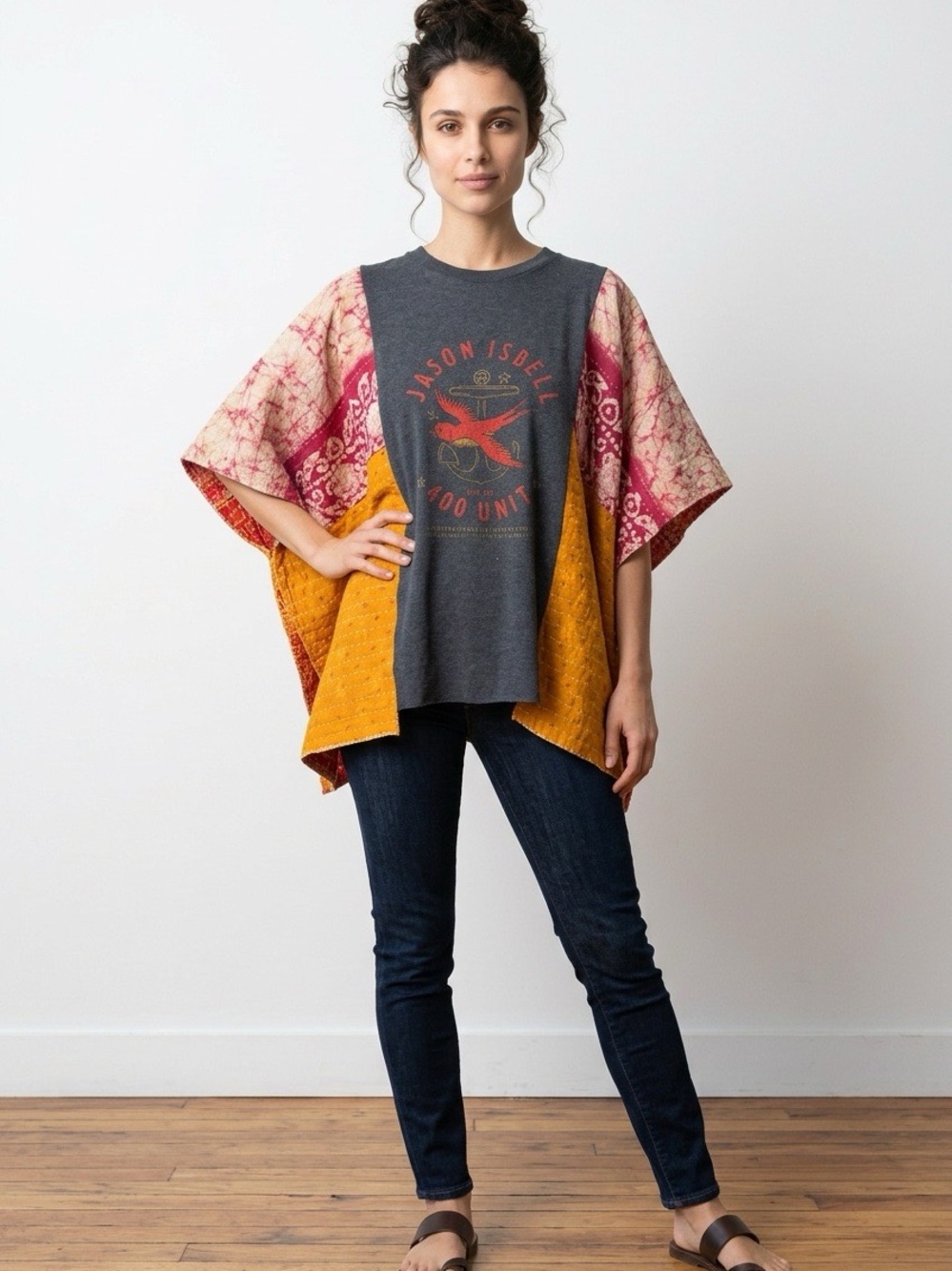 Handcrafted Upcycled Jason Isbell Kantha Tunic NWT One Size